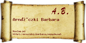 Arnóczki Barbara névjegykártya
