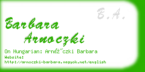 barbara arnoczki business card